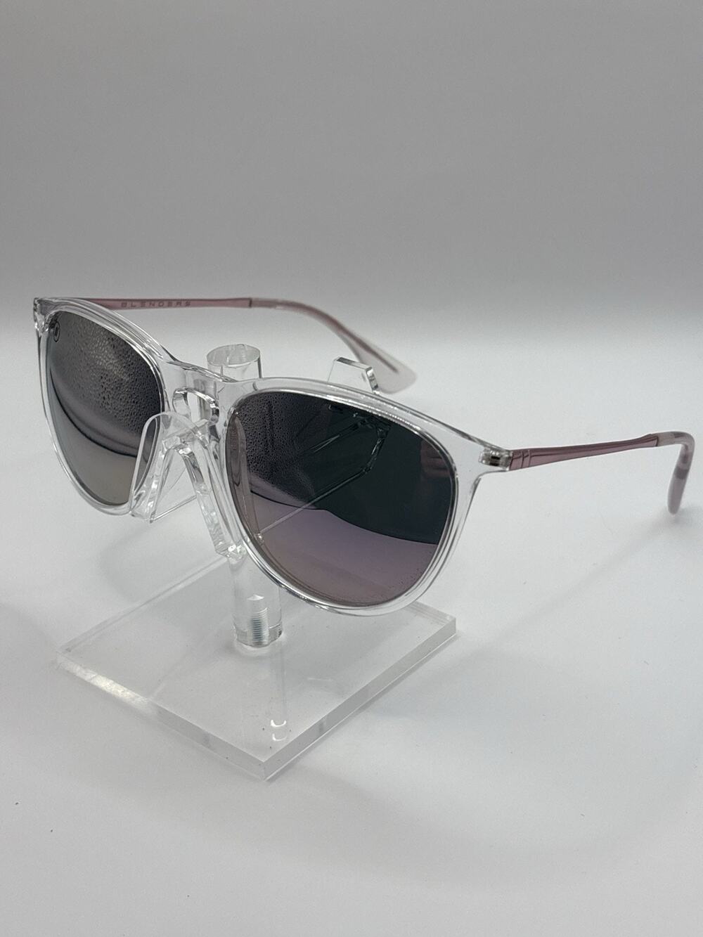 Blenders Eyewear Aspen Rose Polarized Sunglasses Clear Frame Pink Arms